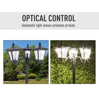 1.8m Traditional Victorian Style - Solar Post Lamp with Sensor