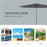 3 x 2m Garden Parasol Patio Sun Umbrella Canopy Rectangular Sun Shade Aluminium Crank Tilt Mechanism, Dark Grey