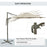 3M Cantilever Patio Parasol Roma Umbrella Hanging Sun Shade Canopy Cover Tilt Crank 360 Degree Rotating System Khaki