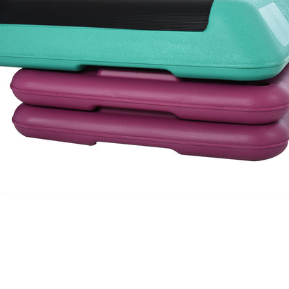 3-Level Adjustable 10/15/20cm Aerobic Stepper Exercise Platform w/ Non-Slip Top Compact Work Out Home, Indoor Outdoor Fitness Equipment