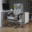 Home Office Chair Microfibre Desk Chair with Reclining Function Armrests Swivel Wheels Footrest Grey