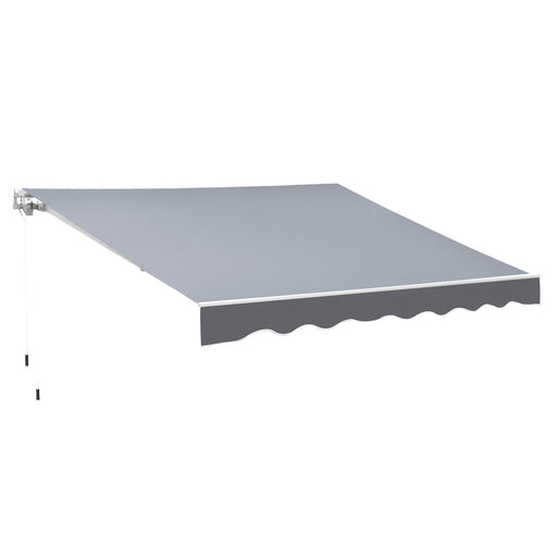 2.5m x 2m Garden Patio Manual Awning Canopy Sun Shade Shelter Retractable with Winding Handle Grey