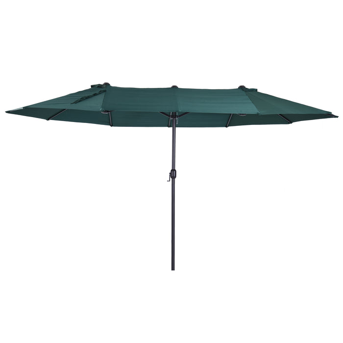 4.6m Garden Parasol Double-Sided Sun Umbrella Patio Market Shelter Canopy Shade Outdoor Green