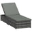 Adjustable Rattan Sun Lounger Garden Furniture Recliner Bed Chair Reclining Patio Wicker Grey