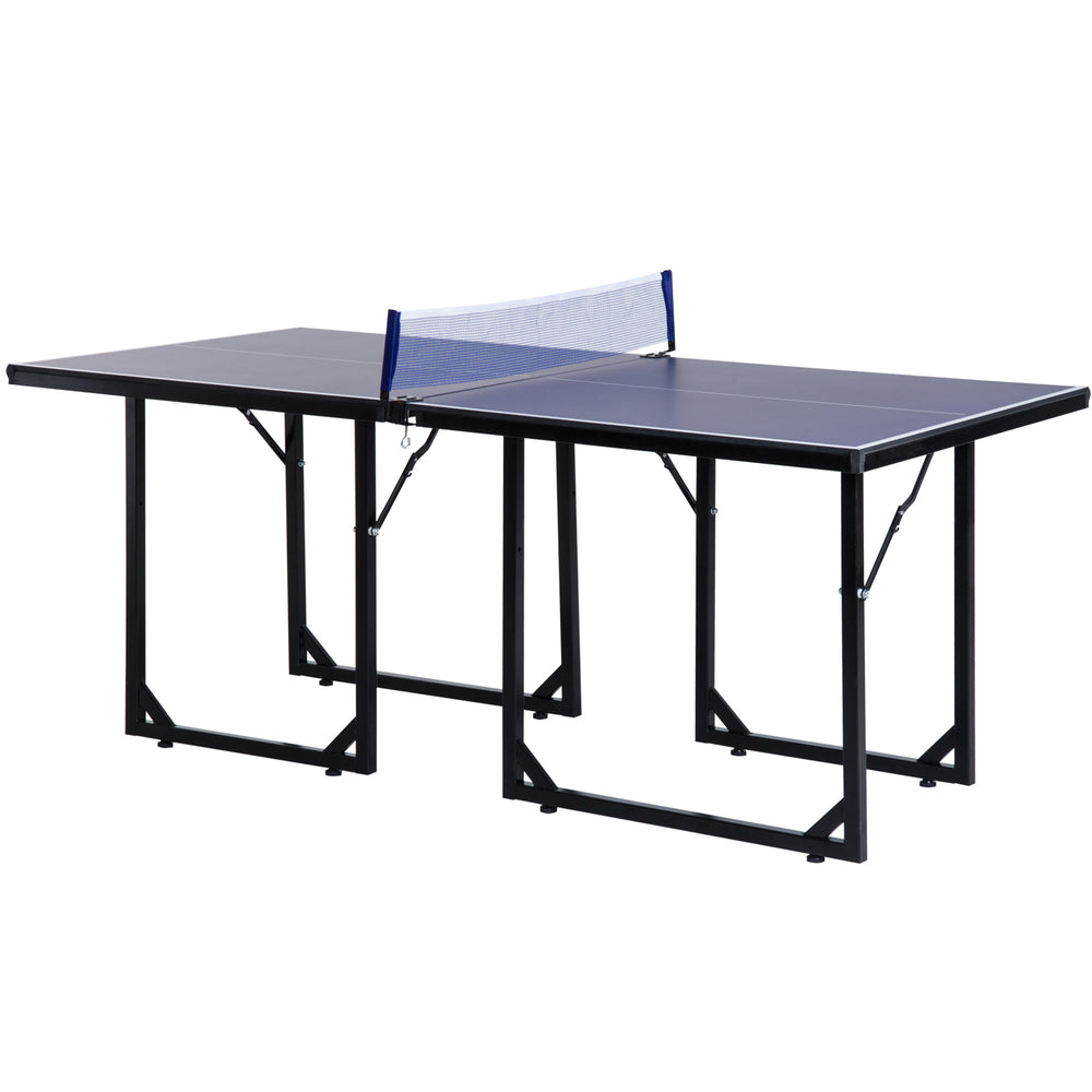 Folding Mini Table Tennis/Ping Pong Table Set-Black/Blue