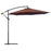 3 m Hanging Umbrella Parasol-Coffee