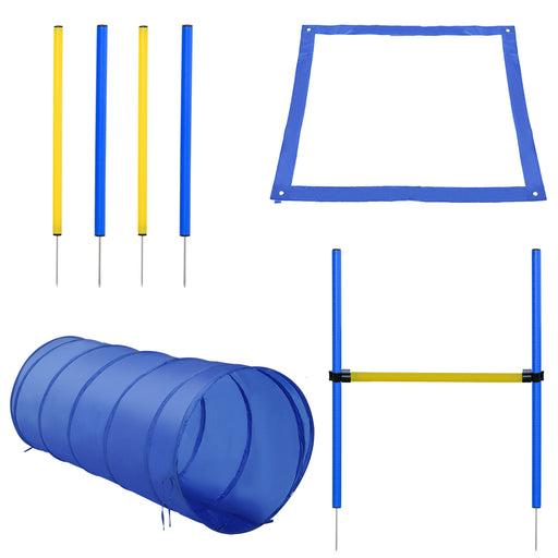 Adjustable Pet Agility Training Set-Blue/Yellow