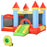 Kids Bounce Castle House Inflatable Trampoline Slide Water Pool Basket 4 in 1 with Inflator for Kids Age 3-10 Castle Design 3 x 2.75 x 2.1m