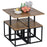 5 PCS Industrial Table & Stool Set