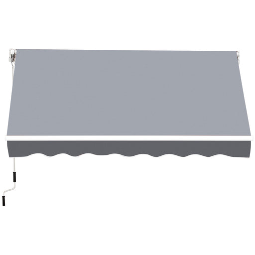 2.5m x 2m Garden Patio Manual Awning Canopy Sun Shade Shelter Retractable with Winding Handle Grey