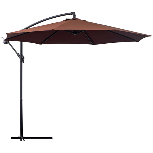 3 m Hanging Umbrella Parasol-Coffee