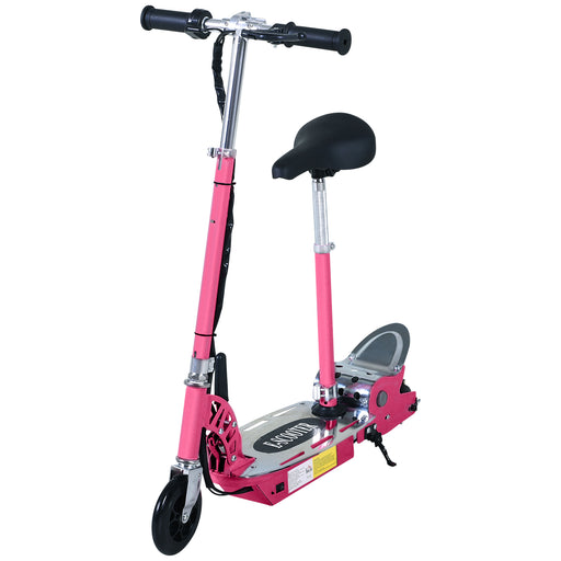 120W Teens Foldable Kids Powered Scooters 24V Rechargeable Battery Adjustable Ride on Outdoor Toy (Pink)