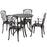 Cast Aluminium 4-Seater Outdoor Garden Table & Chair Set Brown