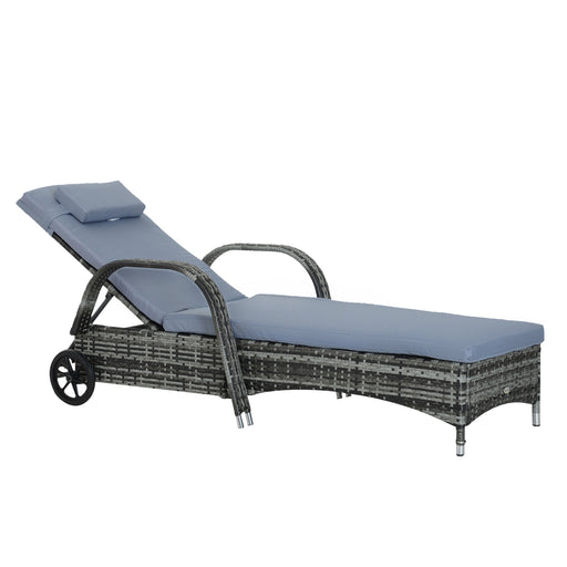 Rattan Single Lounge - Mixed Grey