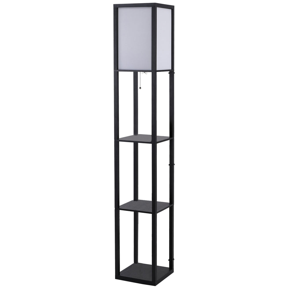 Modern Shelf Floor Lamp Soft Light 4-tier Open Shelves Living Room Storage Display