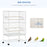 Large Bird Cage Budgie Cage for Finch Canaries Parakeet with Rolling Stand, Slide-out Tray, Storage Shelf, Food Containers, White