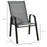 Outsunny Set of 4 Garden Dining Chair Set Stackable Outdoor Patio Furniture Set with Backrest and Armrest, Grey