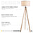 5FT Elegant Wood Tripod Floor Lamp Free Standing E27 Bulb Lamp Versatile Use For Home Office - Beige