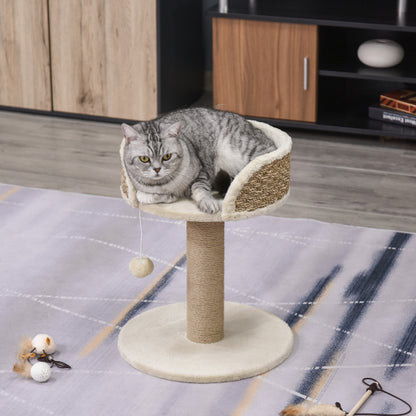 Cat Tree for Indoor Cats Kitten Tower Activity Center Climbing Stand Furniture with Scratching Posts Dangling Ball Perch Beige