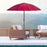 Ф255cm Patio Parasol Umbrella Outdoor Market Table Parasol with Push Button Tilt Crank and Sturdy Ribs for Garden Lawn Backyard Pool Wine Red