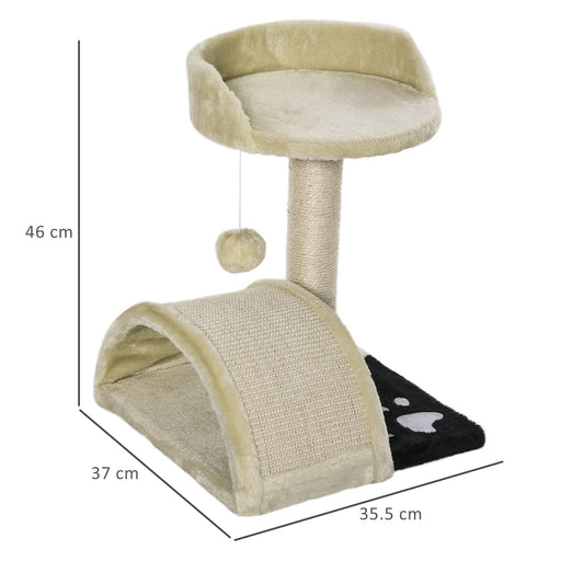 Cat Tree Scratching Scratcher Post Kitten Activity Centre Climber Hanging Ball Beige