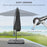 3(m) Garden Banana Parasol Cantilever Umbrella with Crank Handle, Cross Base, Weights and Cover for Outdoor, Hanging Sun Shade, Black