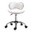 PU Leather Rolling Swivel Salon Chair Salon Stool with Backrest White