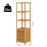 140cm Storage Unit Freestanding Cabinet w/ 3 Shelves Cupboard Bathroom Kitchen Home Tall Utility Organiser