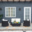 4-Seater Rattan Sofa Set Garden Rattan Furniture Wicker Steel Chair Seat Furniture Patio Rattan Garden Sofa Black