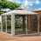 Outdoor Garden Gazebo Tent, 2-tier Roof W/Netting, 295L x 295W x 263Hcm-Taupe