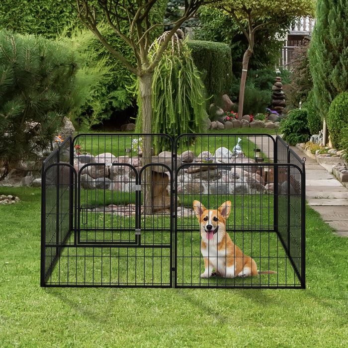 Heavy Duty Puppy Play Pen, 8 Panels Pet Exercise Pen for Indoors, Outdoors, Pet Playpen for Large, Medium Dogs, 100Hcm