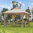 3 x 3(m) Garden Gazebo Patio Party Tent Shelter Outdoor Canopy Double Tier Sun Shade Metal Frame Netting Beige