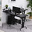 L-Shaped Corner Work Desk Gaming Office w/ Steel Frame CPU Rack Keyboard Tray Space-Saving Melamine Coating Computer Home Workstation Black