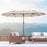 4.6m Garden Parasol Double-Sided Sun Umbrella Patio Market Shelter Canopy Shade Outdoor Beige - NO BASE