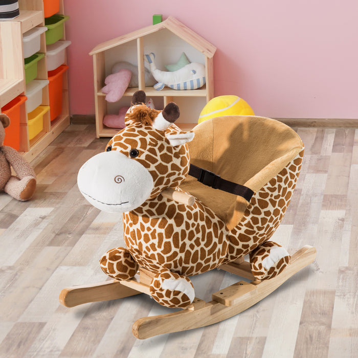 Kids Rocking Horse Toys Giraffe Seat w/ Sound Toddlers Baby Toy-Giraffe