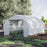 3.5 x 3 x 2m Walk-In Greenhouse Polytunnel Greenhouse Garden Hot House with Steel Frame, Roll Up Door and Windows, White