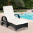 Garden Rattan Furniture Single Sun Lounger Recliner Bed Reclining Chair Patio Outdoor Wicker Weave Adjustable Headrest - Black