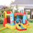 Kids Bounce Castle House Inflatable Trampoline Slide Water Pool 3 in 1 with Blower for Kids Age 3-10 Rocket Design 3.3 x 2.65 x 1.85m