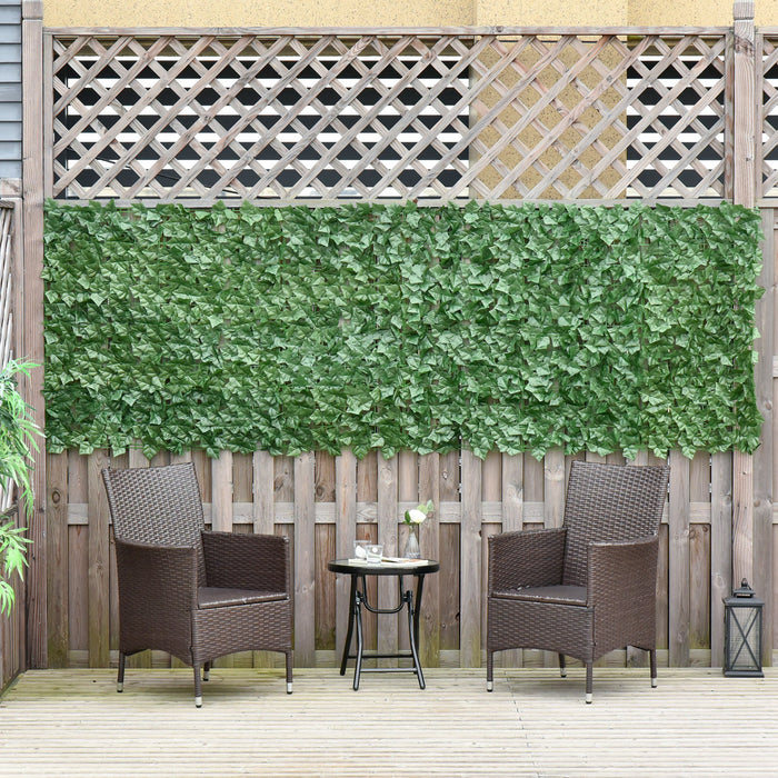 Artificial Leaf Hedge Screen for Garden Outdoor Indoor Decor, 3M x 1M Dark Green