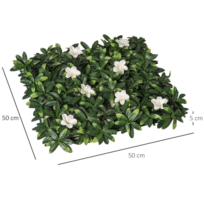 Artificial Hedge - 2 piece set, each decorative fence panel measures 50cm x 50cm, covers total 3 square meters