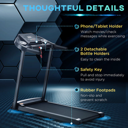 Treadmill Electric Motorised Running Machine w/ LED Display -  Ideal For Private Home & Office Workouts