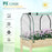 Outdoor Elevated Wood Planter Box for Herbs and Vegetables Raised Garden Bed with PE Greenhouse Cover, Use for Patio, Backyard, Balcony