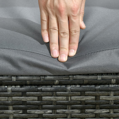 Rattan Sun Lounger Adjustable Garden Furniture Reclining Bed Chair Patio Wicker Grey