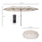 4.6m Garden Parasol Double-Sided Sun Umbrella Patio Market Shelter Canopy Shade Outdoor Beige - NO BASE