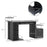 Computer Desk PC Workstation with Drawer Shelves CPU Storage Rack Home Office Furniture (BLACK)