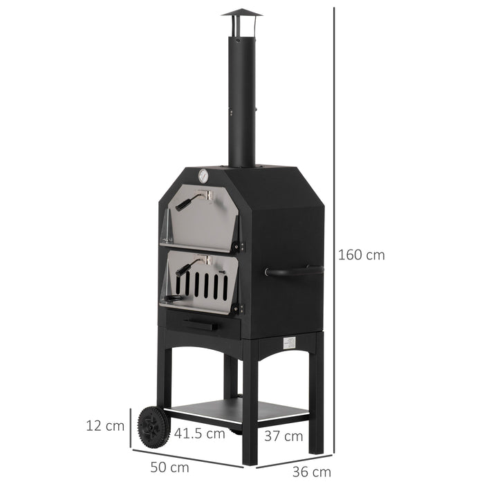 3-Tier Pizza Oven Grill with Chimney