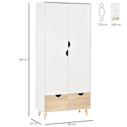 ELEGANT Wardobe: Fresh white in colour, with wood-effect bottom drawers for a complementary look