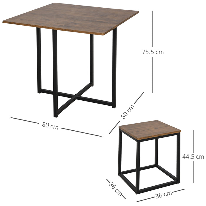 5 PCS Industrial Table & Stool Set