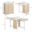 Foldable Dining Table Folding Workstation for Small Space with Storage Shelves Cubes Oak & White