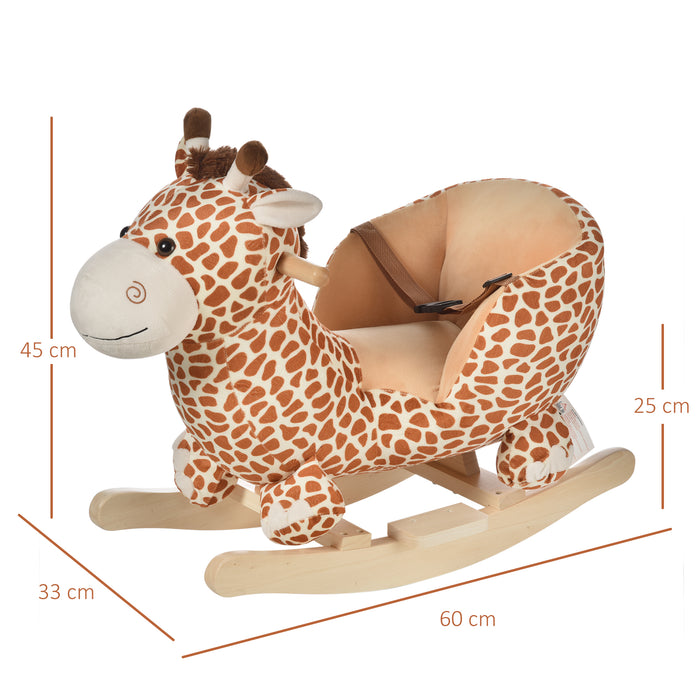 Kids Rocking Horse Toys Giraffe Seat w/ Sound Toddlers Baby Toy-Giraffe